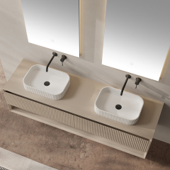 Wholesale High End Quality Floating Bathroom Vanity Set With Double Sinks XV-5890