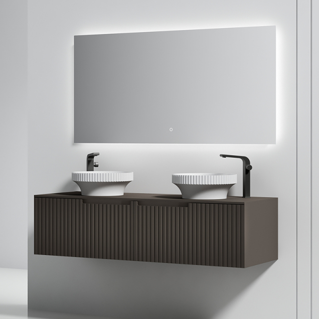 Wholesale Fashion Double Counter Top Sink Wall Mounted Bathroom Vanity WBL-6012