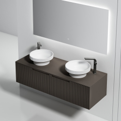 Wholesale Fashion Double Counter Top Sink Wall Mounted Bathroom Vanity WBL-6012