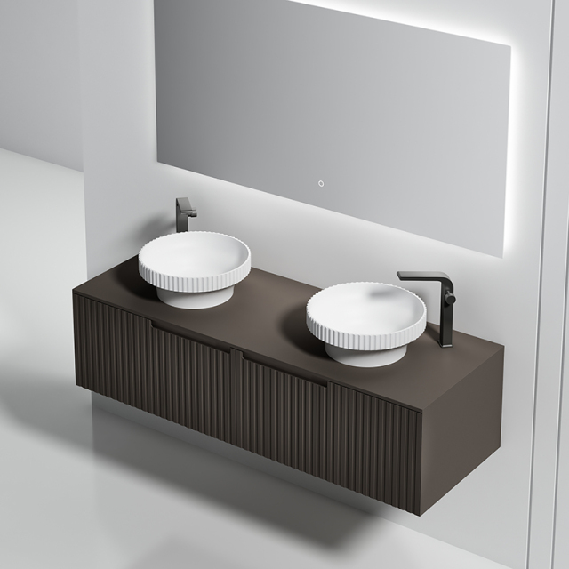 Wholesale Fashion Double Counter Top Sink Wall Mounted Bathroom Vanity WBL-6012