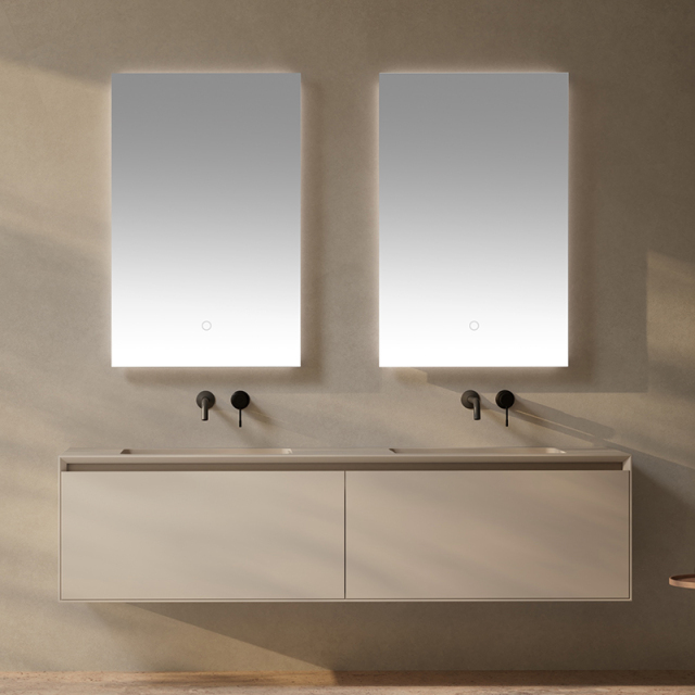 Quality Wholesale Unique Design Double Sinks Wall Hung Bathroom Cabinet Set XV-5982