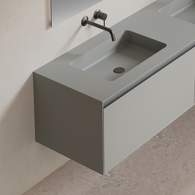 Quality Wholesale Unique Design Double Sinks Wall Hung Bathroom Cabinet Set XV-5982