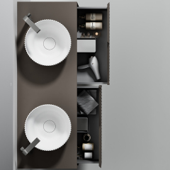 Wholesale Fashion Double Counter Top Sink Wall Mounted Bathroom Vanity WBL-6012