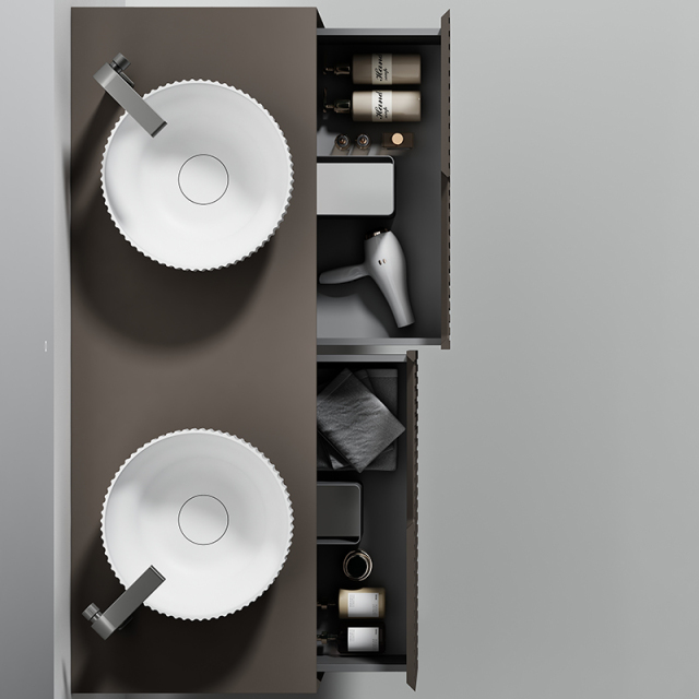 Wholesale Fashion Double Counter Top Sink Wall Mounted Bathroom Vanity WBL-6012