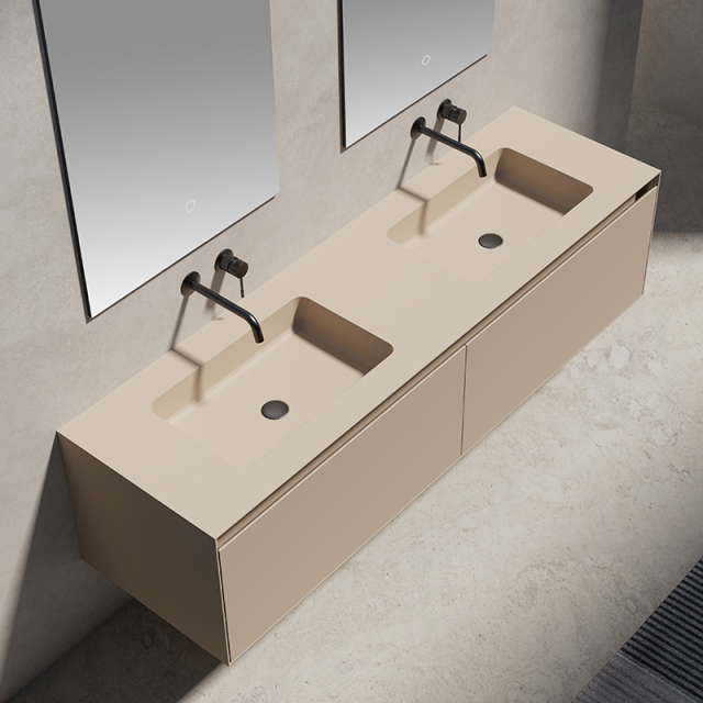 Quality Wholesale Unique Design Double Sinks Wall Hung Bathroom Cabinet Set XV-5982