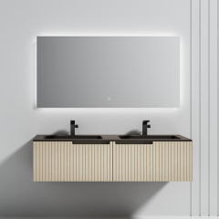 Popular Wholesale Designer Double Undercounter Sink Wall Hung Bathroom Cabinet Set WBL-6022