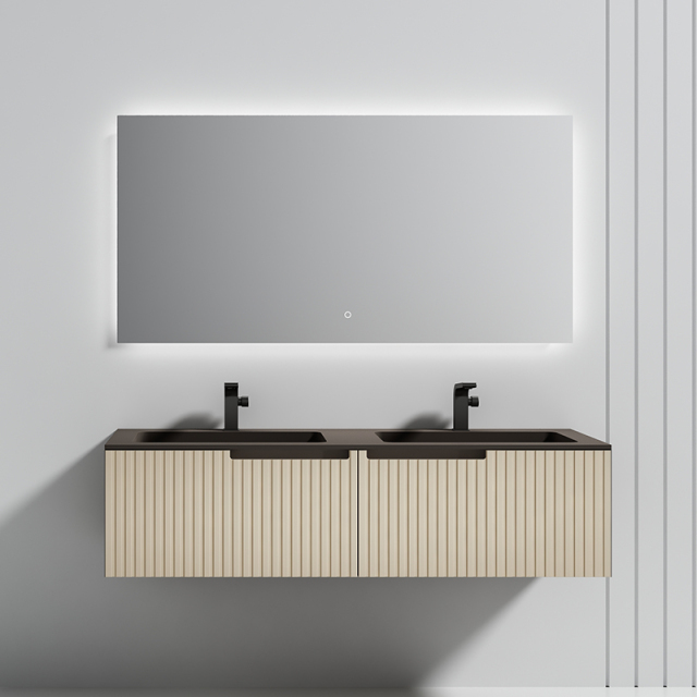 Popular Wholesale Designer Double Undercounter Sink Wall Hung Bathroom Cabinet Set WBL-6022