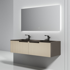 Popular Wholesale Designer Double Undercounter Sink Wall Hung Bathroom Cabinet Set WBL-6022