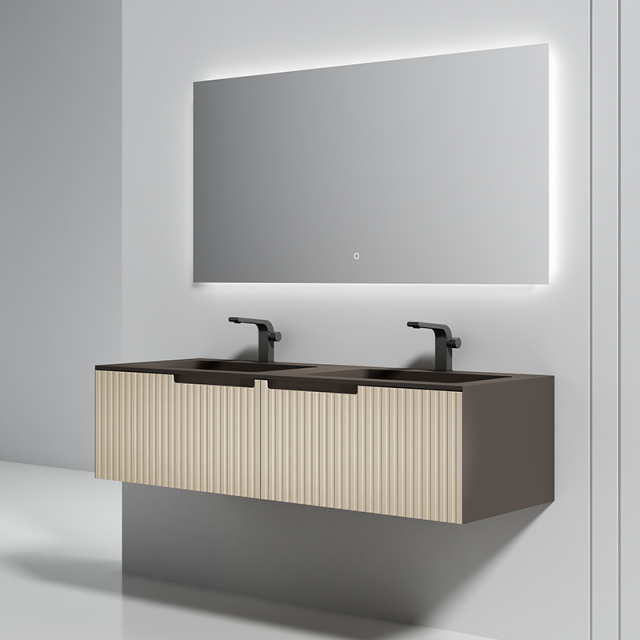 Popular Wholesale Designer Double Undercounter Sink Wall Hung Bathroom Cabinet Set WBL-6022