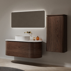 Popular Wholesale Designer Wood Grain Wall Hung Bathroom Vanity Set With Basin TW-5001