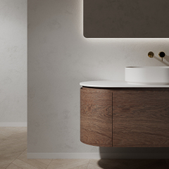 Popular Wholesale Designer Wood Grain Wall Hung Bathroom Vanity Set With Basin TW-5001