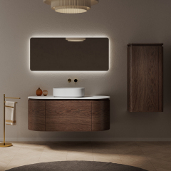 Popular Wholesale Designer Wood Grain Wall Hung Bathroom Vanity Set With Basin TW-5001