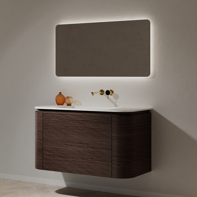 Factory Customized Undercounter Sink Wood Grain Hanging Bathroom Vanity Unit TW-5611