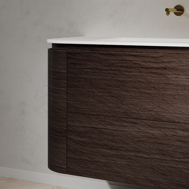 Factory Customized Undercounter Sink Wood Grain Hanging Bathroom Vanity Unit TW-5611