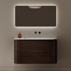 Factory Customized Undercounter Sink Wood Grain Hanging Bathroom Vanity Unit TW-5611