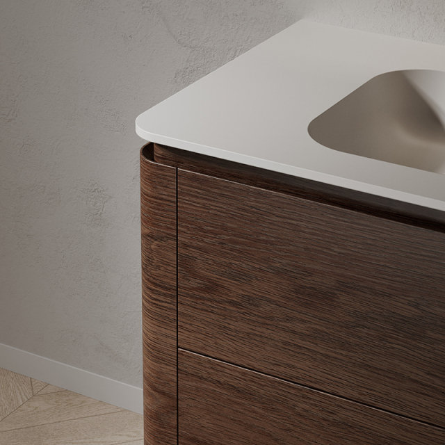 Wholesale High End Quality Single Sink Wood Grain Hanging Bathroom Cabinet Set TW-5511