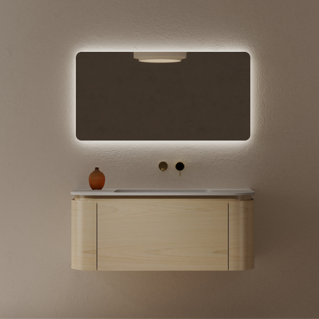 Quality Wholesale Unique Design Single Basin Wood Color Wall Hung Bathroom Vanity TW-5601