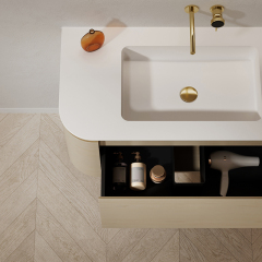 Quality Wholesale Unique Design Single Basin Wood Color Wall Hung Bathroom Vanity TW-5601