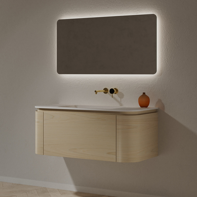 Quality Wholesale Unique Design Single Basin Wood Color Wall Hung Bathroom Vanity TW-5601