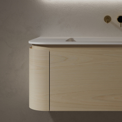 Quality Wholesale Unique Design Single Basin Wood Color Wall Hung Bathroom Vanity TW-5601