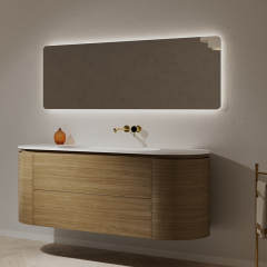 Hot Style Wholesale Undercounter Sink Wood Color Floating Bathroom Vanity Unit TW-5021