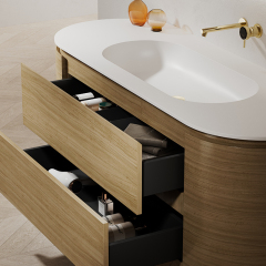 Hot Style Wholesale Undercounter Sink Wood Color Floating Bathroom Vanity Unit TW-5021