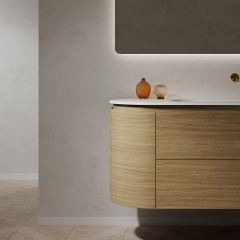 Hot Style Wholesale Undercounter Sink Wood Color Floating Bathroom Vanity Unit TW-5021