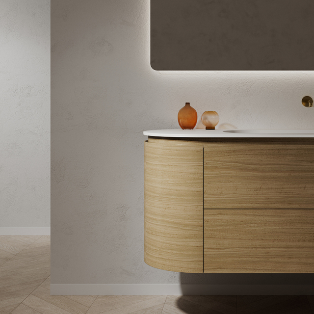 Hot Style Wholesale Undercounter Sink Wood Color Floating Bathroom Vanity Unit TW-5021