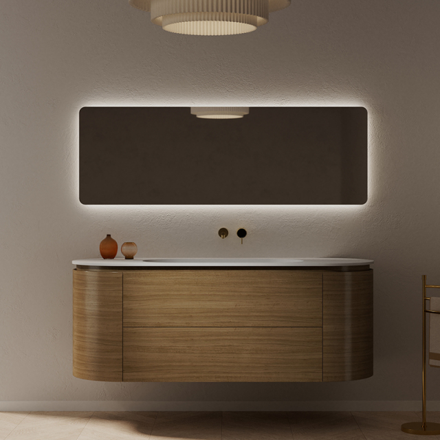 Hot Style Wholesale Undercounter Sink Wood Color Floating Bathroom Vanity Unit TW-5021