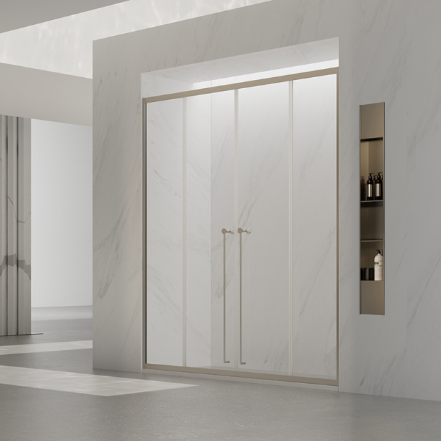 Wholesale Price Sliding Alcove Shower Doors With Double Sleek Handles TW07-S-42