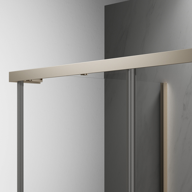 Factory Supply Quality Assurance Sliding Corner Shower Enclosure in Sandblasted Gold TW06-L-31