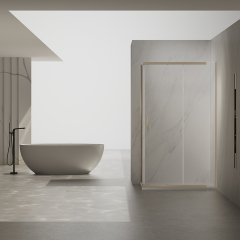 Factory Supply Quality Assurance Sliding Corner Shower Enclosure in Sandblasted Gold TW06-L-31