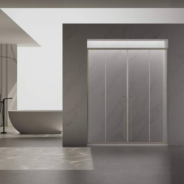 Wholesale Price Sliding Alcove Shower Doors With Double Sleek Handles TW07-S-42