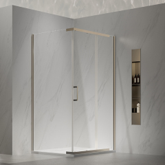 Factory Supply Quality Assurance Sliding Corner Shower Enclosure in Sandblasted Gold TW06-L-31