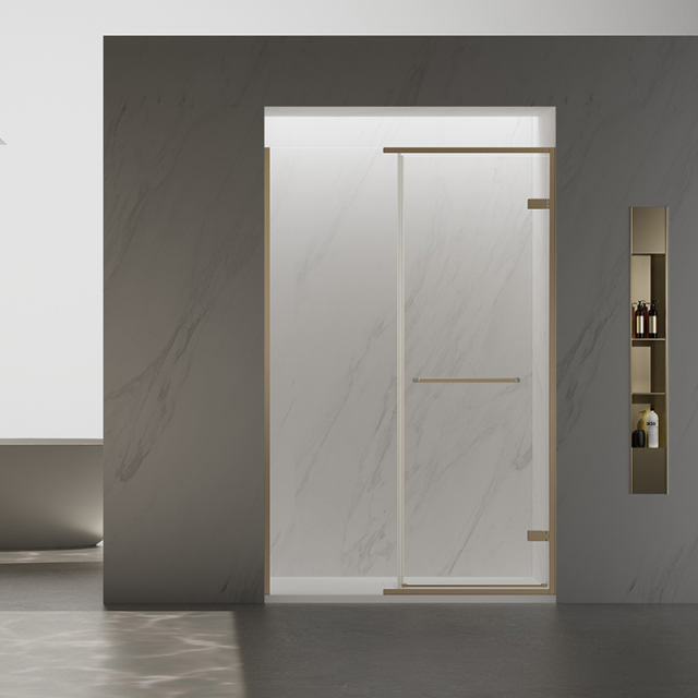 Factory Directory Hinged Semi-Frameless Slim Alcove Shower Door TW08-KS-21