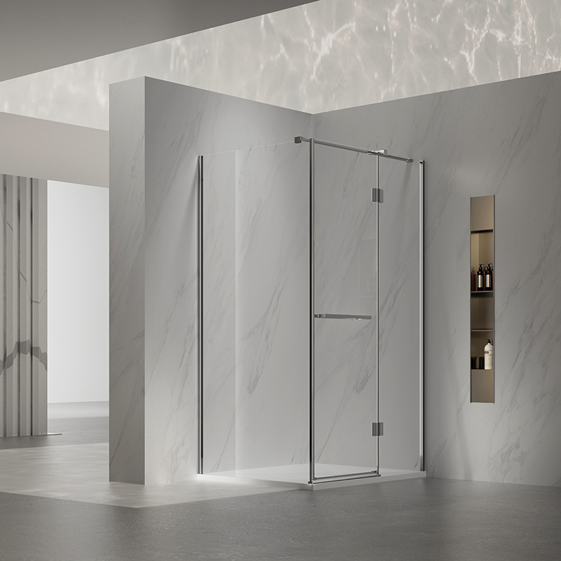 China Wholesale Factory Hinged Semi-Frameless Corner Shower Door Sandblasted Gray TW11-L-31