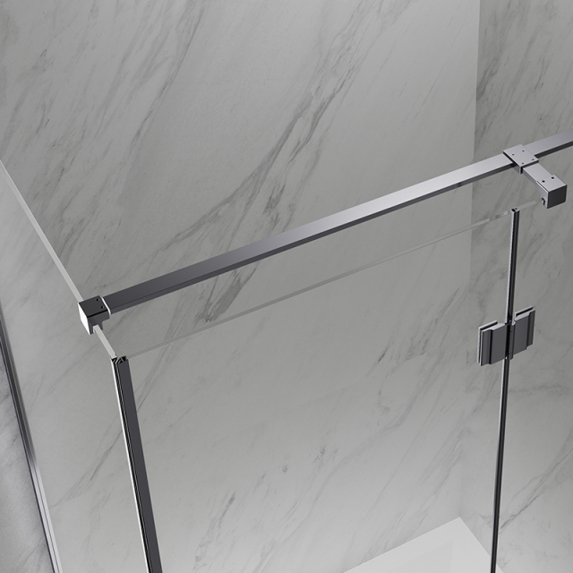 China Wholesale Factory Hinged Semi-Frameless Corner Shower Door Sandblasted Gray TW11-L-31