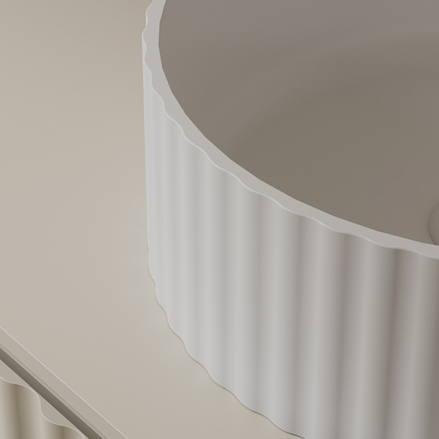 Hot Style Wholesale Artificial Stone Fluted Round Counter Top Basin XR-A005