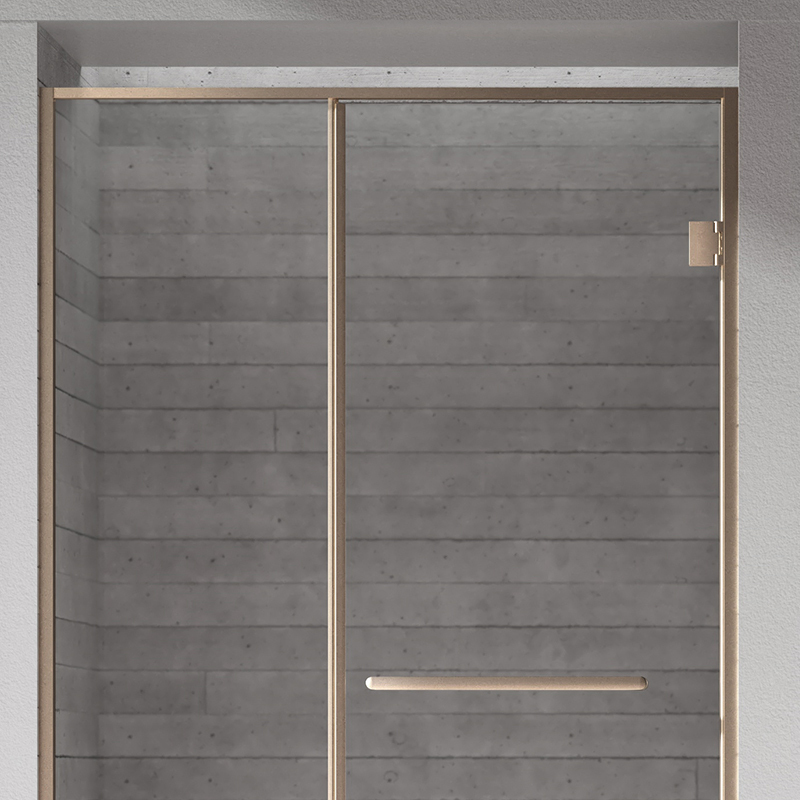 Factory Customized Hinged Gold Framed Alcove Shower Door TW21-S-31