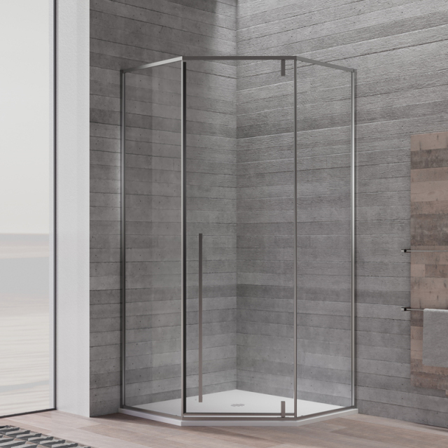 Quality Wholesale Unique Design Pivot Corner Shower Enclosure Brushed Gray TW15-D-31
