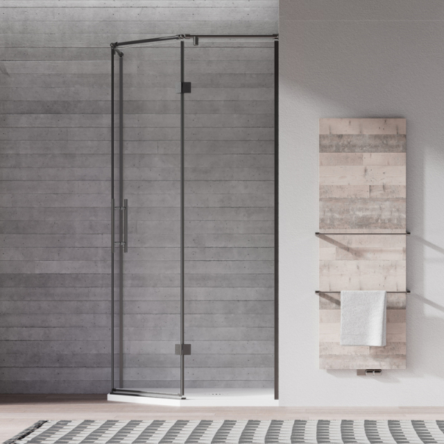 Hot Style Wholesale Neo Angle Hinged Shower Enclosure Satin Black TW12-D-31