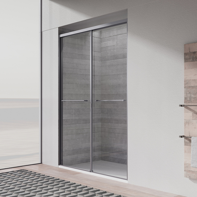 Wholesale Fashion Double Sliding Glass Shower Door Sandblasted Grey TW20-S-22