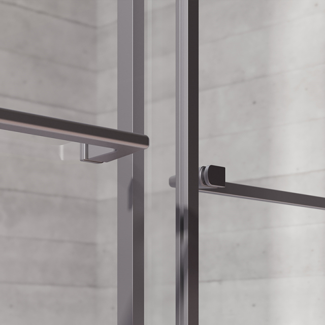 Wholesale Fashion Double Sliding Glass Shower Door Sandblasted Grey TW20-S-22