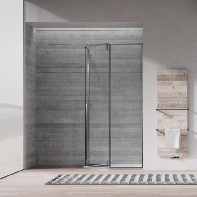 Quality Wholesale Unique Design Pivot Corner Shower Enclosure Brushed Gray TW15-D-31