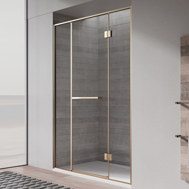 Factory Customized Hinged Gold Framed Alcove Shower Door TW21-S-31
