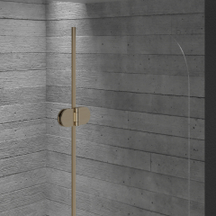 China Wholesale Factory Brushed Gold Semi-Frameless Hinged Shower Enclosure TW10-S-22