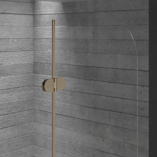 China Wholesale Factory Brushed Gold Semi-Frameless Hinged Shower Enclosure TW10-S-22