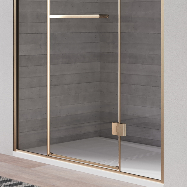 Factory Customized Hinged Gold Framed Alcove Shower Door TW21-S-31