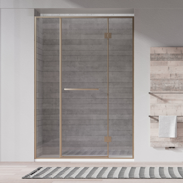 Factory Customized Hinged Gold Framed Alcove Shower Door TW21-S-31