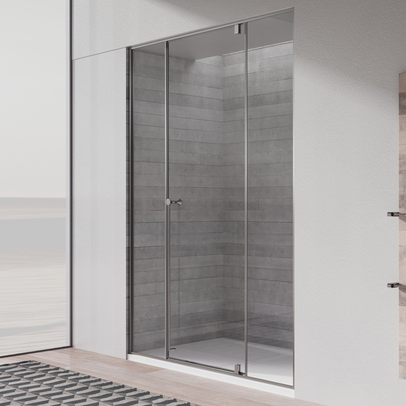 Factory Supply Quality Assurance Pivot Alcove Shower Enclosure Brushed Gray TW13-S-31